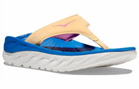 Hoka Women's Ora Recovery Flip Slide in impala coastal sky 1 - women's shoe - detail view