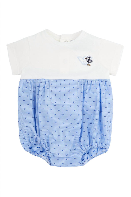 Armani - Kid's Bi-material Bubble With Striped All-over Eagle