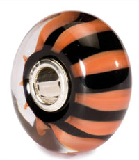Trollbeads Women's Glass Bead Charm in coral stripe - women's jewelry