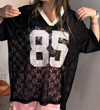 Mimosa - Stevie Lace Contrast Jersey Top