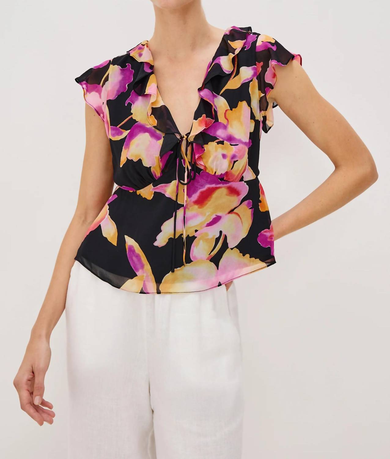 Rails - Carmine Chiffon Ruffles Top
