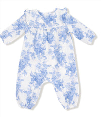 ANGEL DEAR Girl's Dream Cottage Floral Romper in blue - kids' item