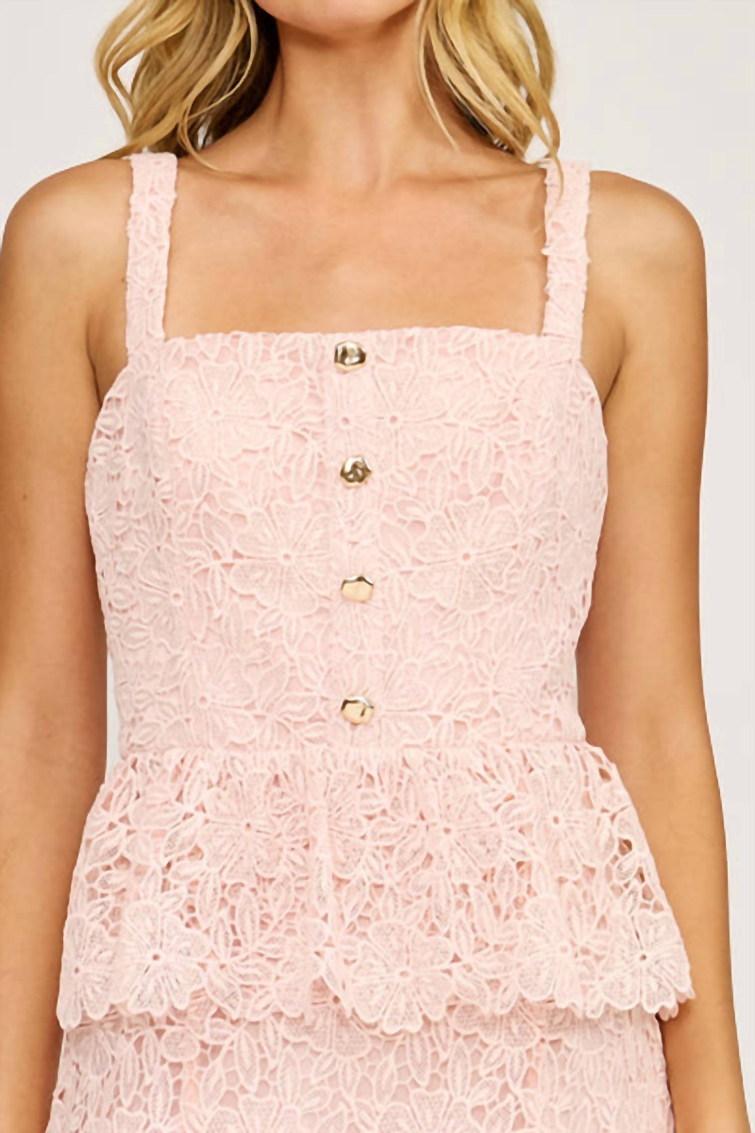 Lucy Paris - Rosalie Peplum Lace Dress