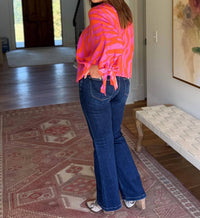RISEN Jet Set Flare Jeans in blue - women's jeans - alternate view