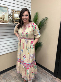 Umgee - Floral Collage Midi Dress