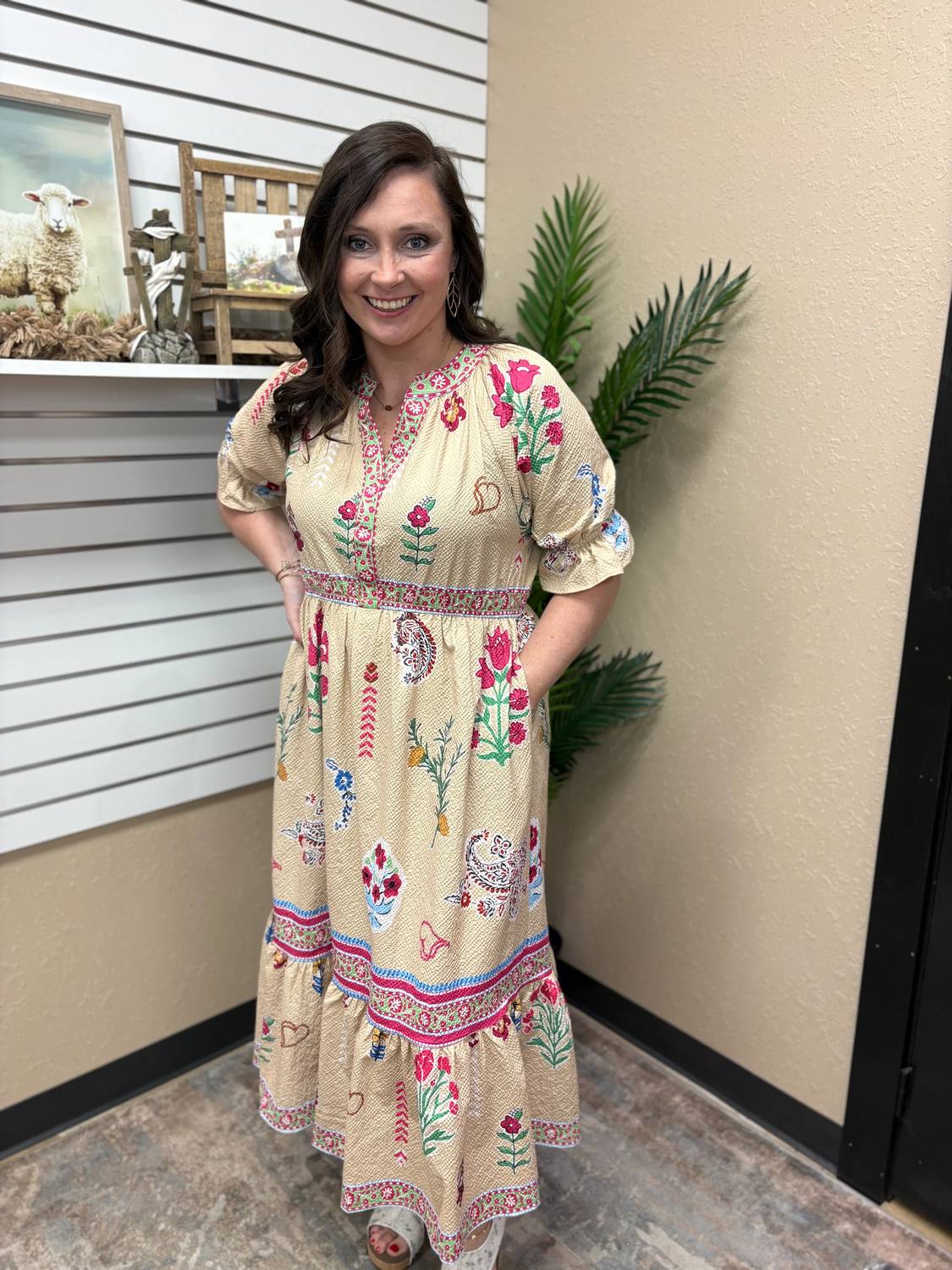 Umgee - Floral Collage Midi Dress