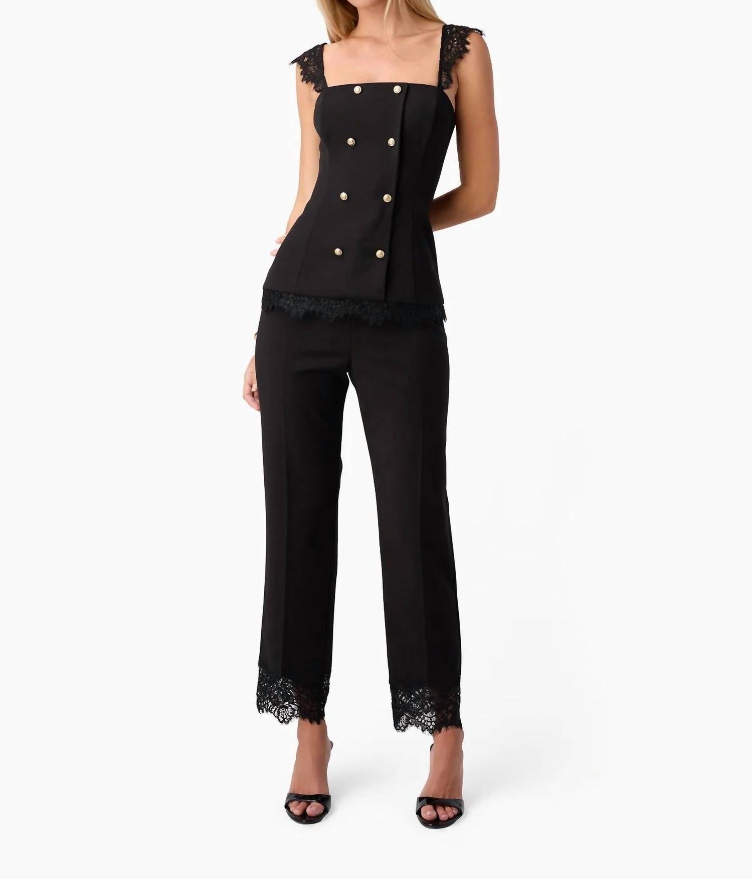 Cami NYC Cheyenne High Rise Cropped Pants in black - women's pants - detail view