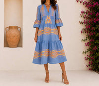 Mystery Resort - Solstice Embroidered Midi Dress