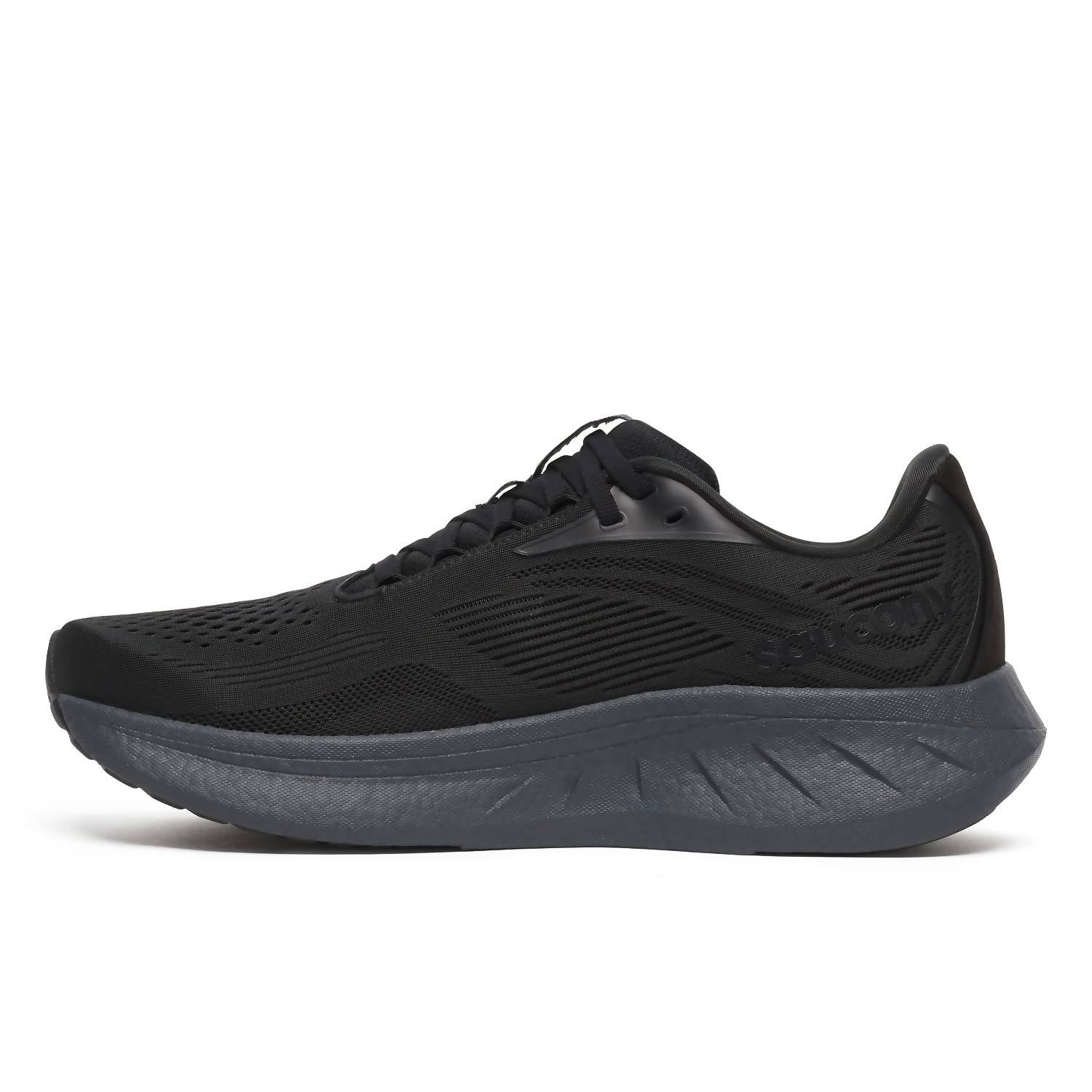 SAUCONY Men's Ride 18 Running Shoes in black shadow 1 - men's shoe