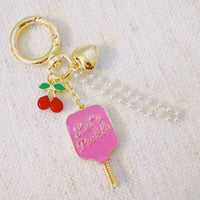 Ellison+Young - Women's Pickleball Cherry Bag Charm And Keychain
