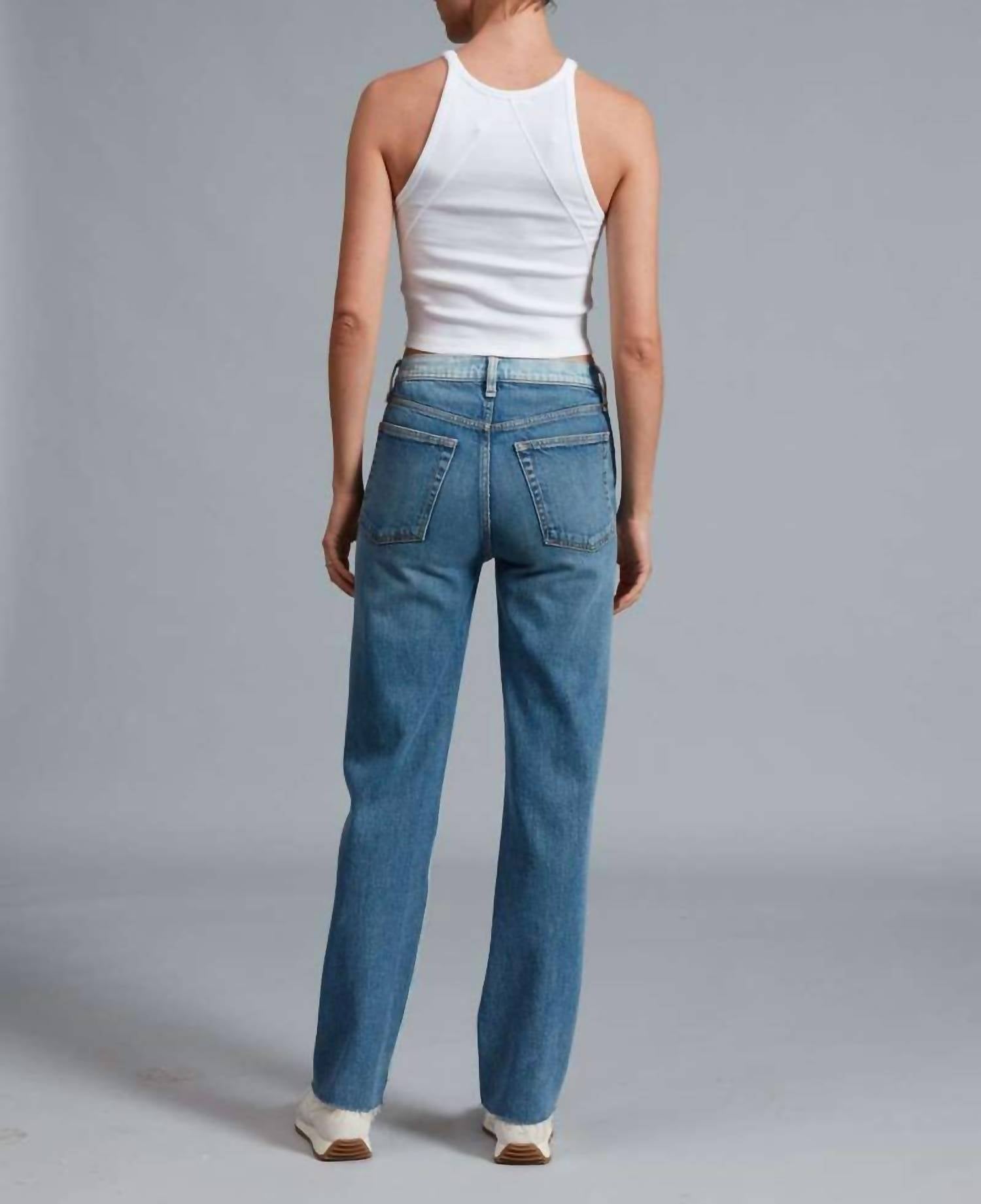 Rag & Bone Harlow Two Tone Jean in double indigo - women's jeans - detail view