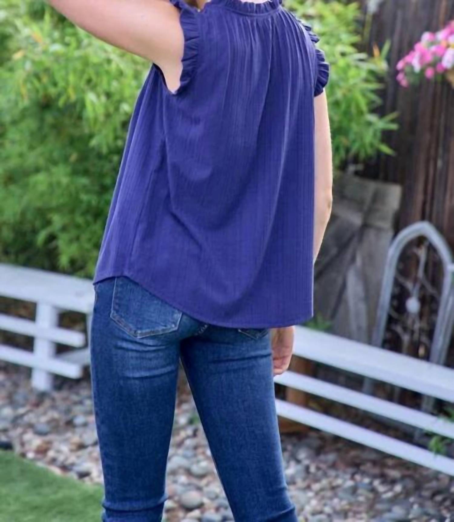 Hailey & Co - Rib Knit With Ruffles Top