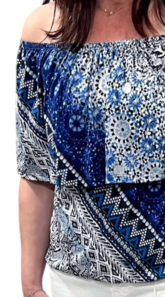 Vava - Paisley Print On Or Off Shoulder Top