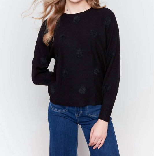 Charlie B - Faux Fur Polka Dot Sweater