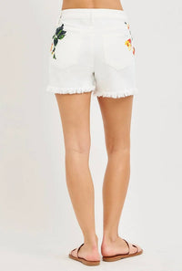 Risen - Farrah Floral Denim Shorts