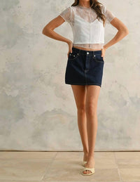 Miou Muse - Cropped Lace Top