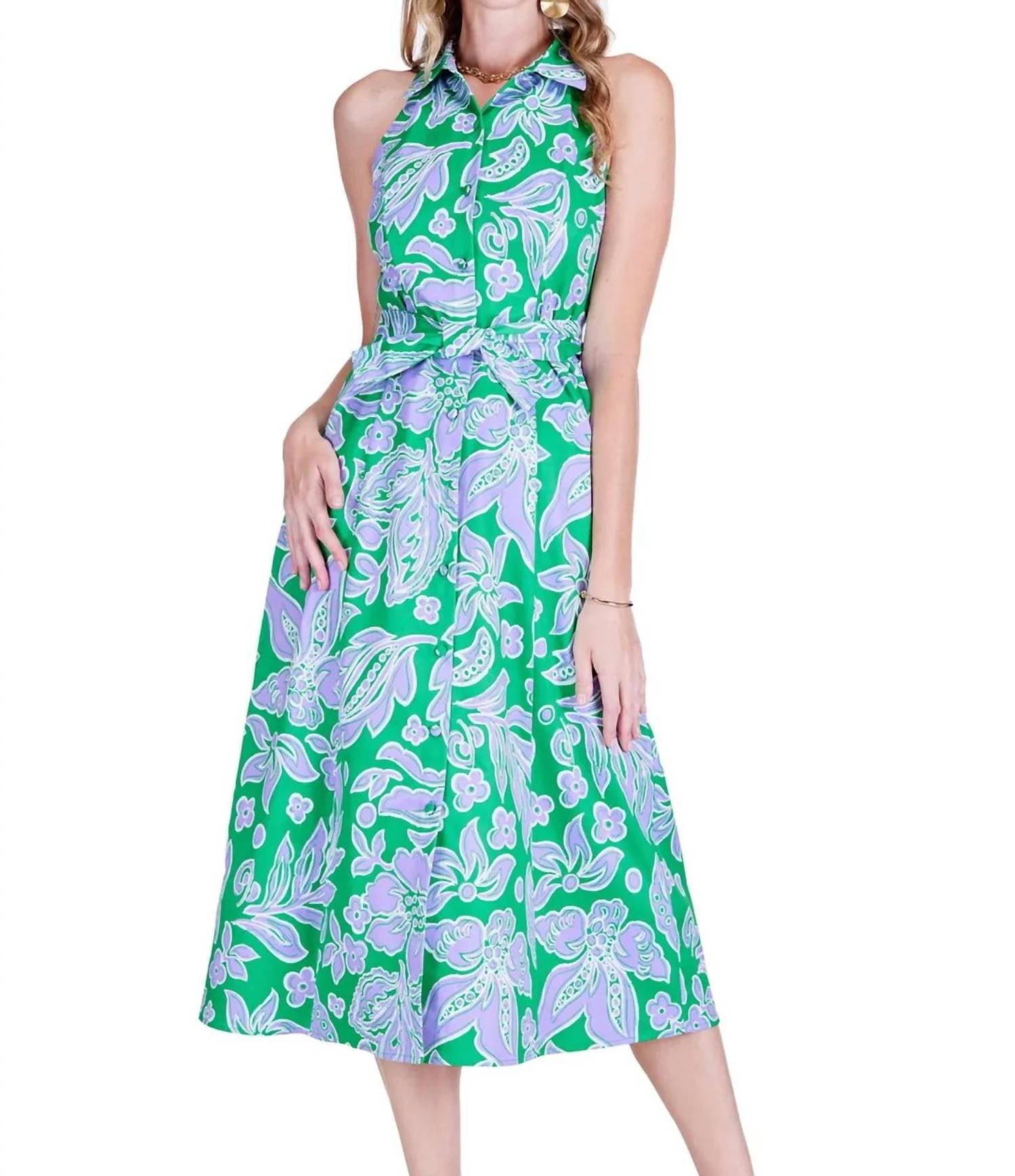 Jade - FITTED HALTER SHIRTDRESS