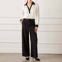 Karen Kane Rhinestone Embellished Wide-leg Trousers - Petite in black - women's pants - view 5