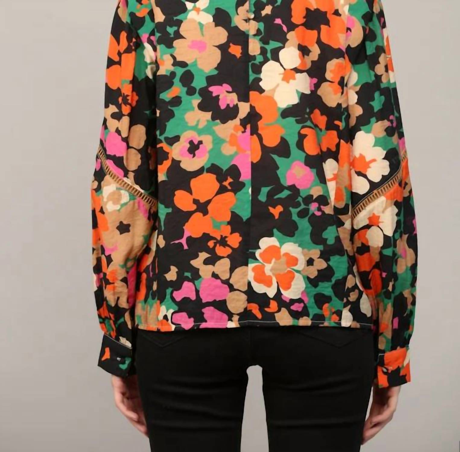 Fate - Marigold Tucked Lace Insert Blouse