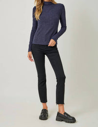 Mystree - Knit Mock Neck Long Sleeve Top
