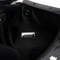 Prada - Women's Cleo Sequin Milano Logo Mini Leather Shoulder Bag