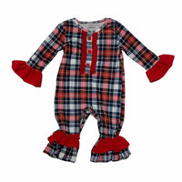 Okie + Lou - Girls Holiday Plaid Romper