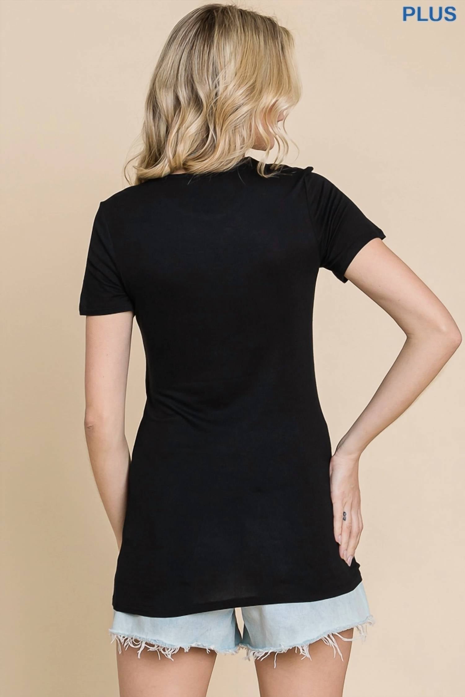 Culture Code - Double Faced Crew Neck Short Sleeve Top