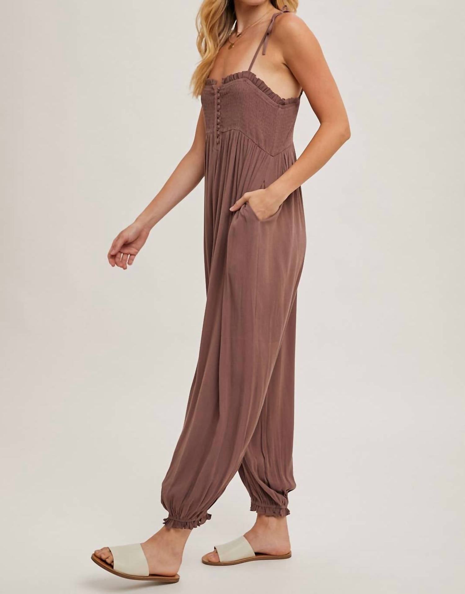 Bluivy - Shoulder Tie Jumpsuit