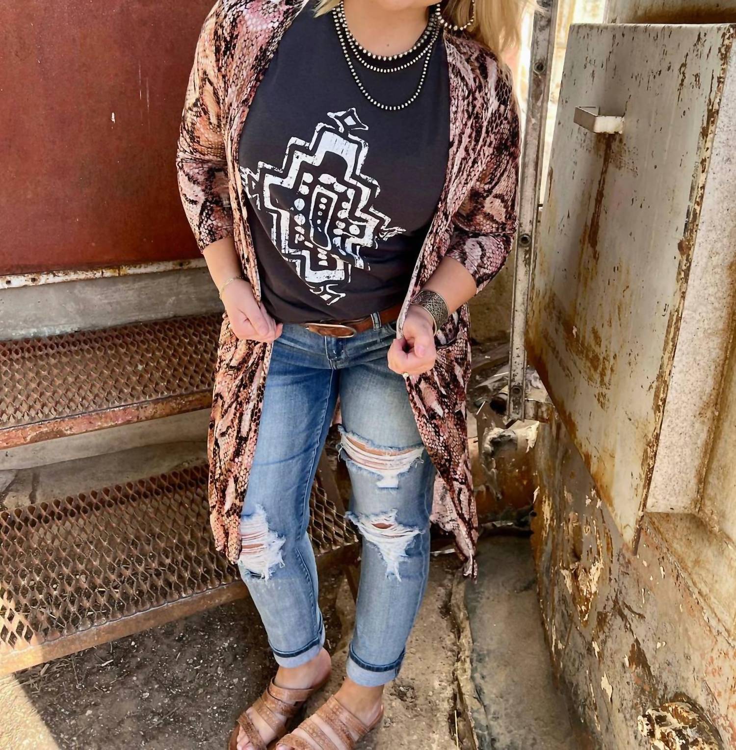 Texas True Threads - Patrice Python Cardigan Top