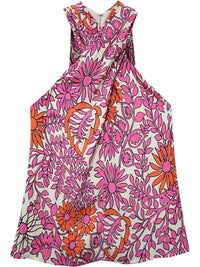 Fifteen Twenty Sasha Twist Front Top in retro print - women's shirt - alternate view