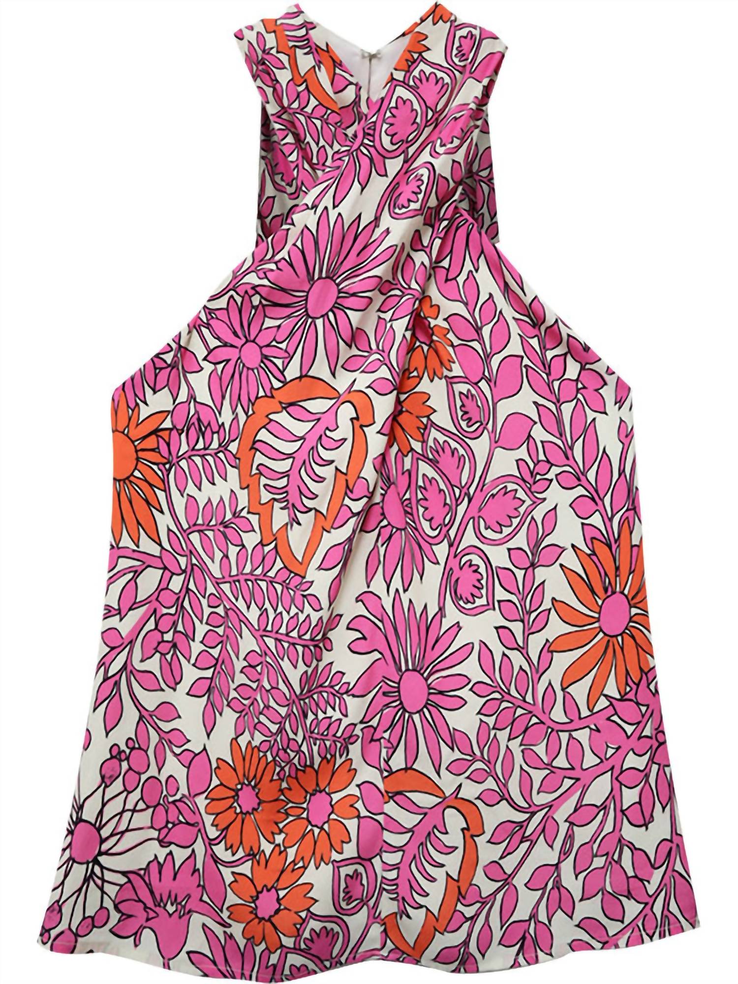 Fifteen Twenty Sasha Twist Front Top in retro print - women's shirt - alternate view