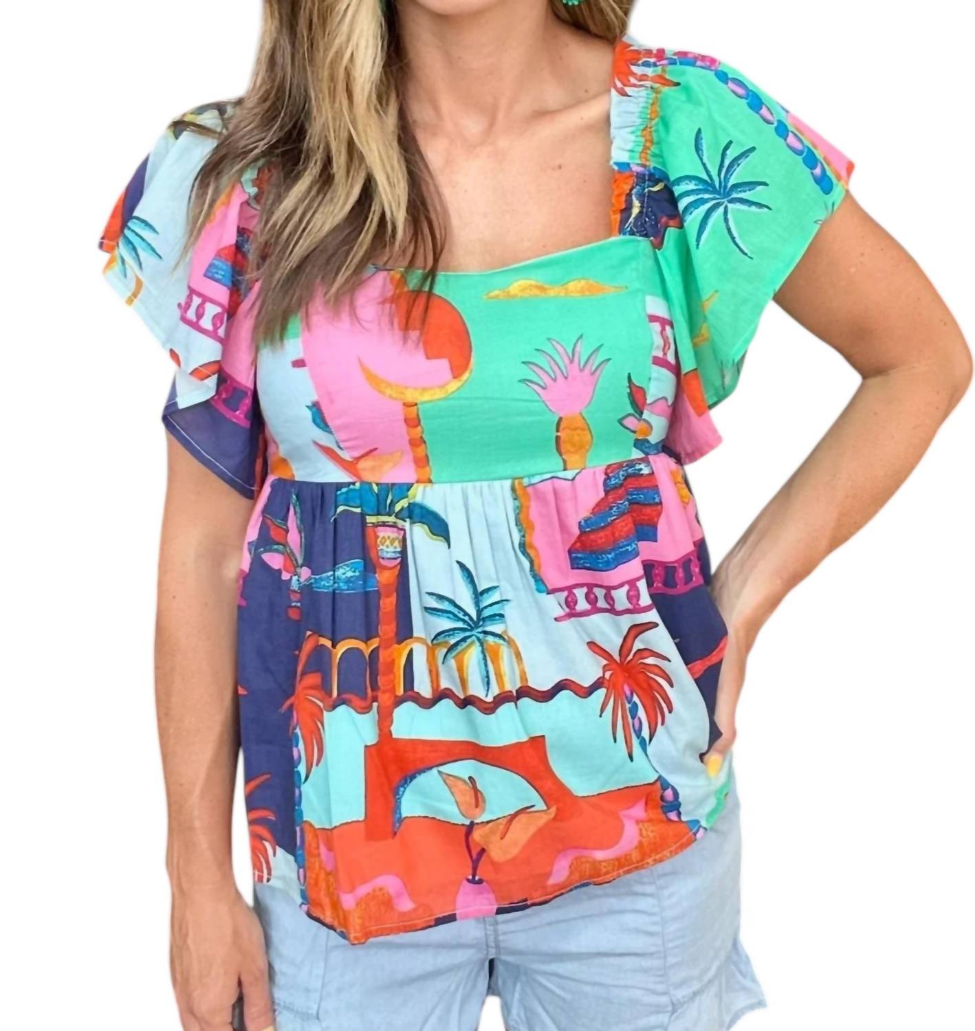 En Creme - Tropicana Babydoll Fit Top