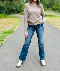 Pure Amici - Crew Neck Sweater With Back Detail