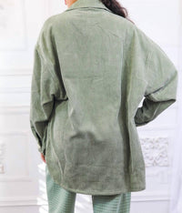 Surelymine - Long Sleeves Corduroy Button Down Cardigan