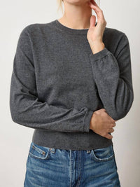 Lilla P - Shirred Sleeve Crewneck Sweater
