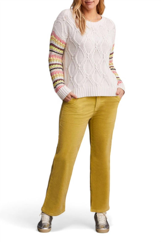 Tribal - INTARSIA LONG SLEEVE CREW NECK SWEATER