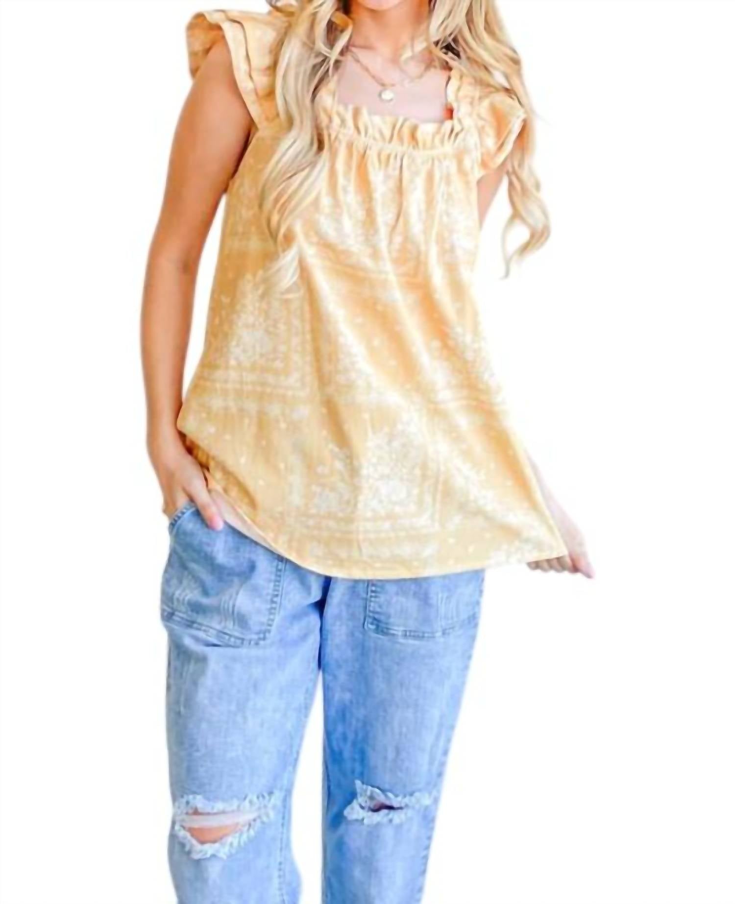 And The Why - There She Goes Flutter Sleeve Top