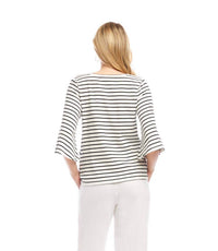 Karen Kane - Stripe Flare Sleeve Pick-Up Top