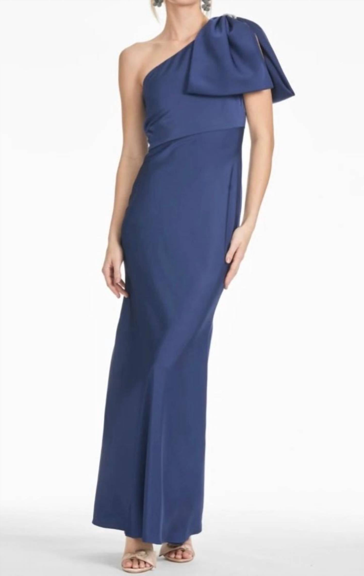 Sachin & Babi - Aubrey Satin One-shoulder Gown