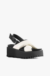 All Black - Women's Puffy Flatform Sandal
