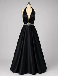 Sherri Hill - Beaded Waist Halter Ball Gown