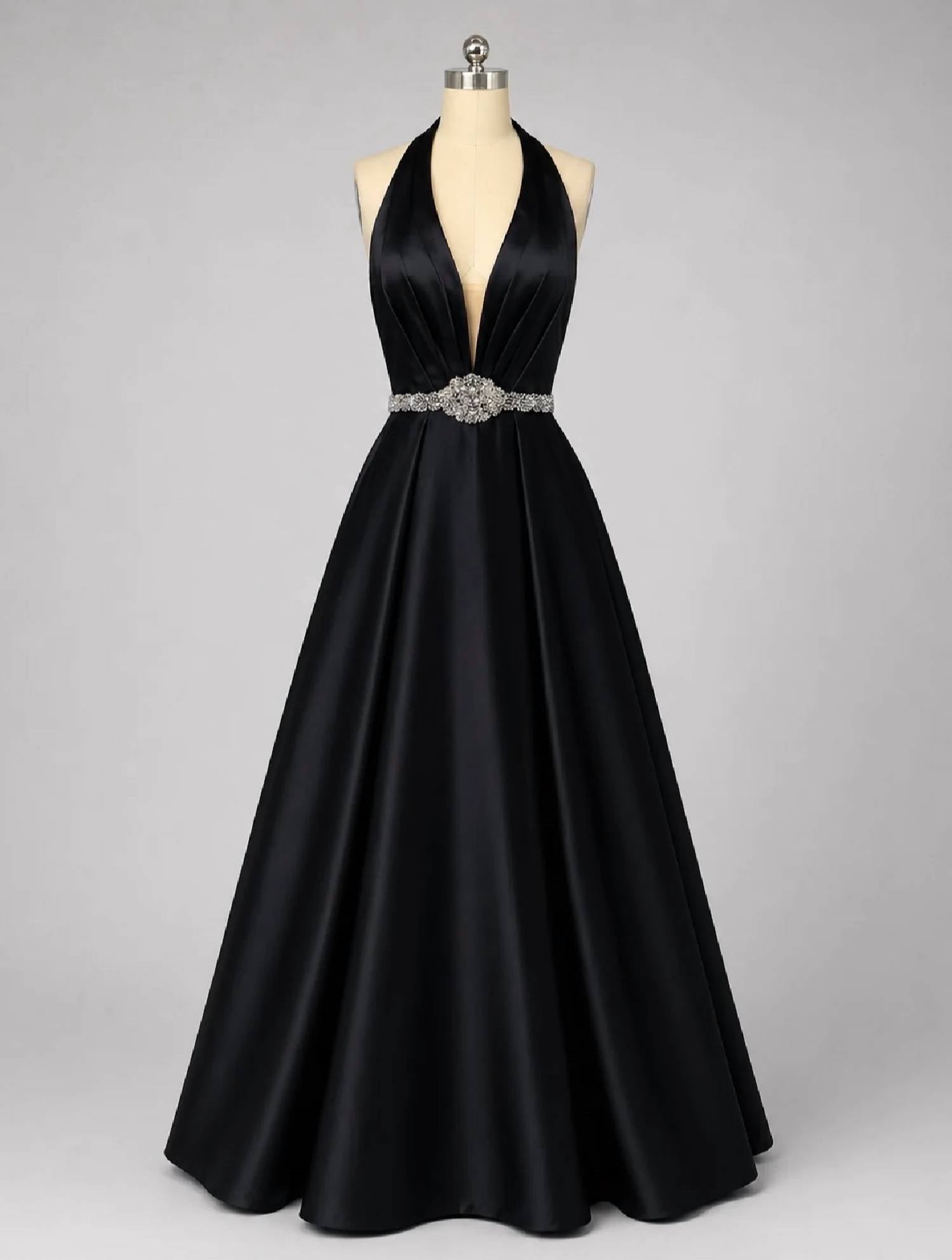 Sherri Hill - Beaded Waist Halter Ball Gown