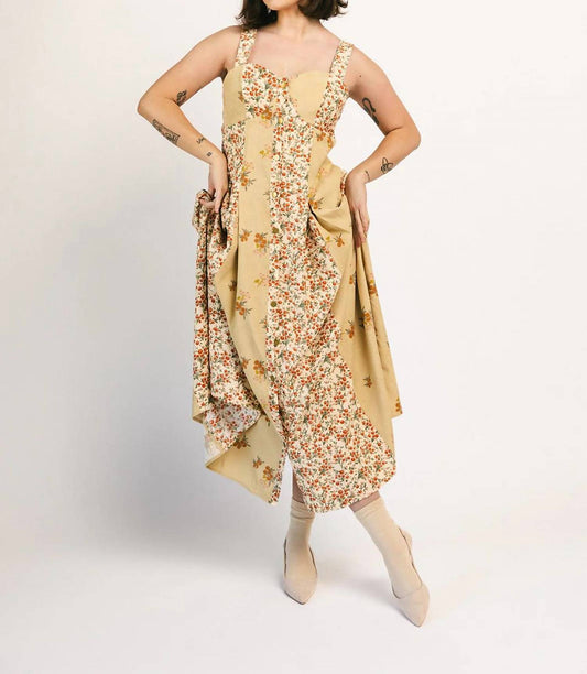 Heyson - Floral Corduroy Midi Dress