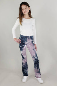 Kids Tie Dye High Rise Bootcut Jeans