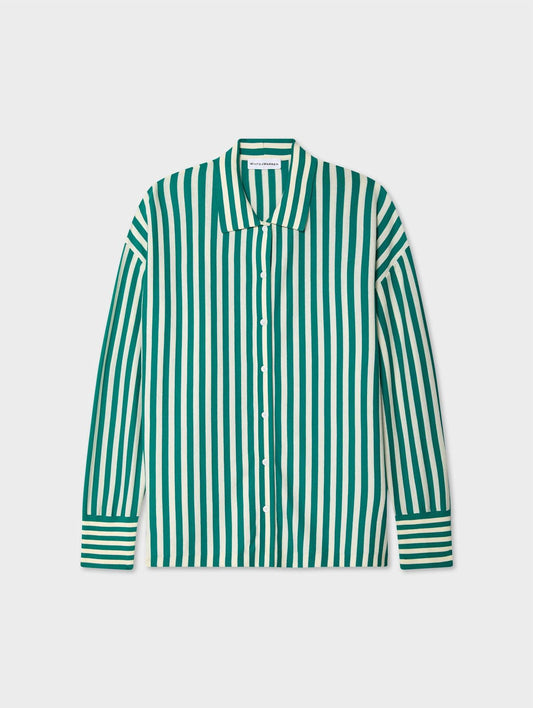 White + Warren - Women's Superfine Organic Cotton Striped Shirt