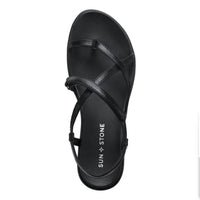 Sun + Stone Women's Islla Crisscross Slide Wedge Sandals in black - women's sandal - alternate view