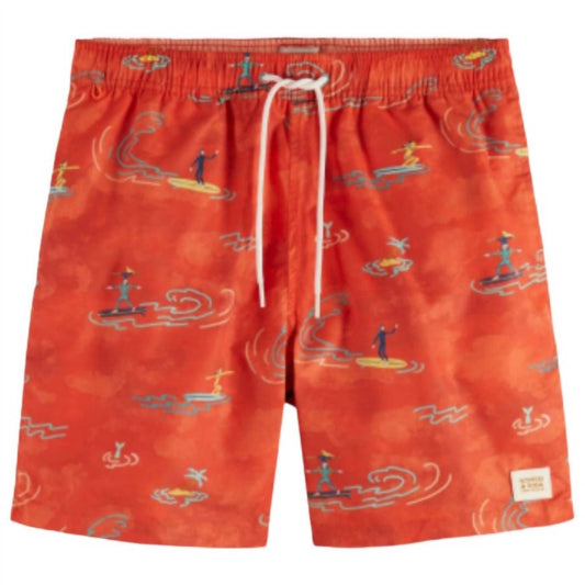 Scotch & Soda - Men's Mid Length Swim All Over Print Short
