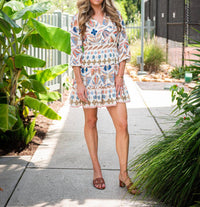 Sail To Sable - Long Sleeve Smocked Waist Dress