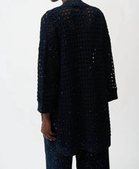 Joseph Ribkoff - Sequined Open Front 3/4 Sleeves Cardigan