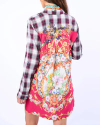 Aratta Alice Long Sleeve Button-up Top in off white wine - women's long sleeve top - detail view